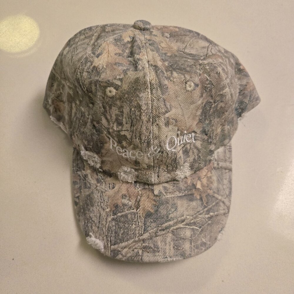 Museum of Peace & Quiet Hat New Tree Camo Hat Distressed Strapback